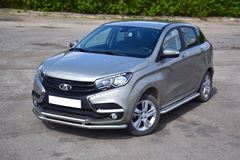 Защита порогов с алюминиевой площадкой 51мм (НПС) LADA XRAY 2016